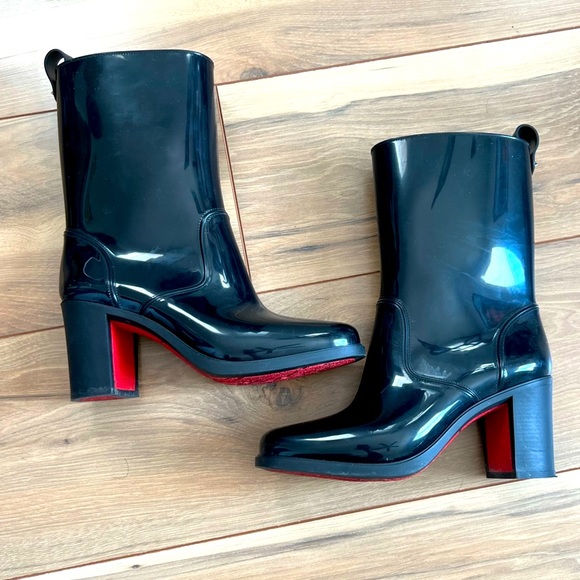 CHRISTIAN LOUBOUTIN Loubirain Waterproof Bootie rainboots - Picture 8 of 12